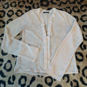 Brandy Melville Sheer White Blouse